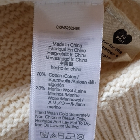 Madewell Women's Ruffle Pullover Cream Knit Sweater Size L - Picture 10 of 11